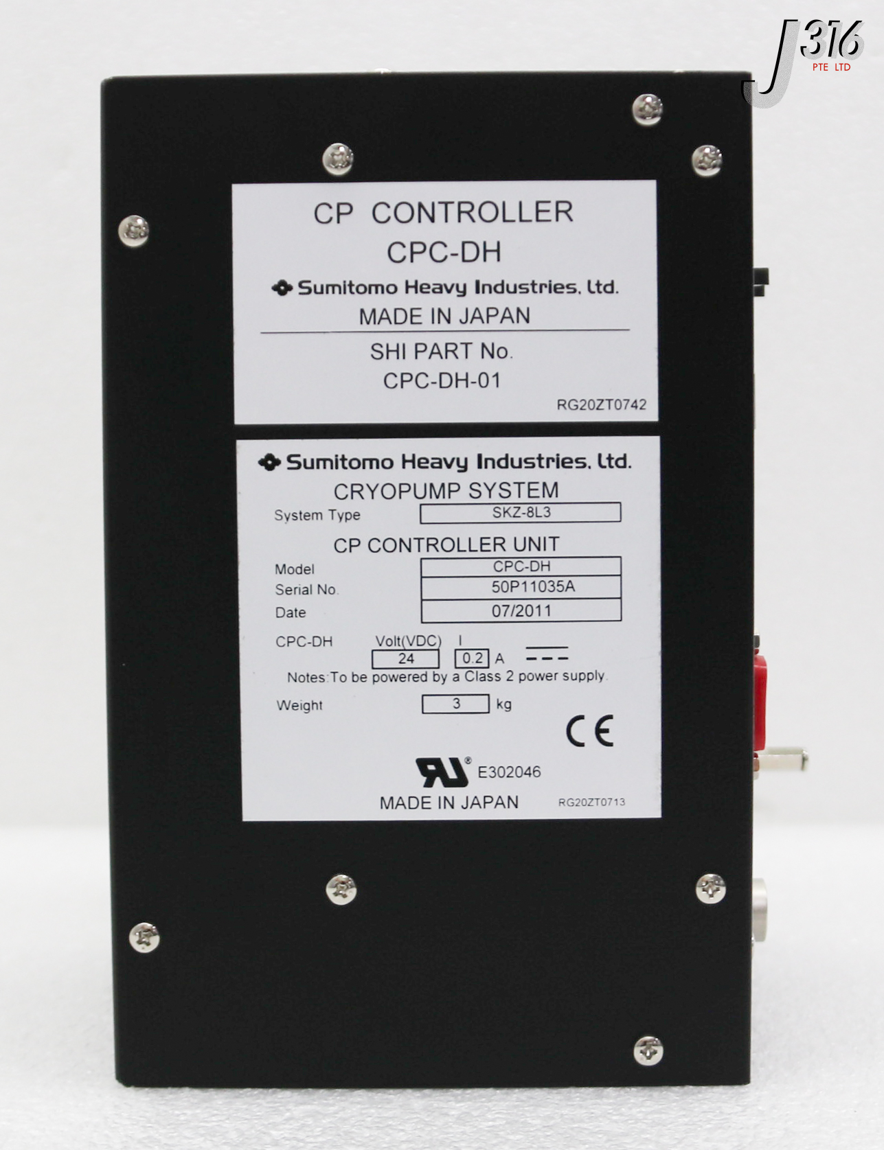 サンプル 37337 SUMITOMO HEAVY INDUSTRIES CP CTLR, CRYOPUMP SYSTEM (WORKING